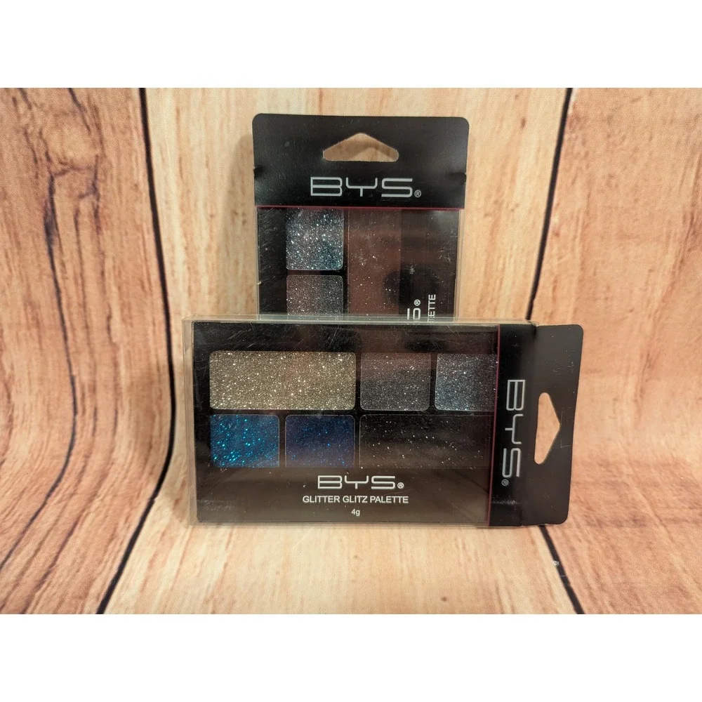 2 PK BYS Glitter Glitz 6 Pan Eyeshadow Palette Azure Blaze Eye Creme